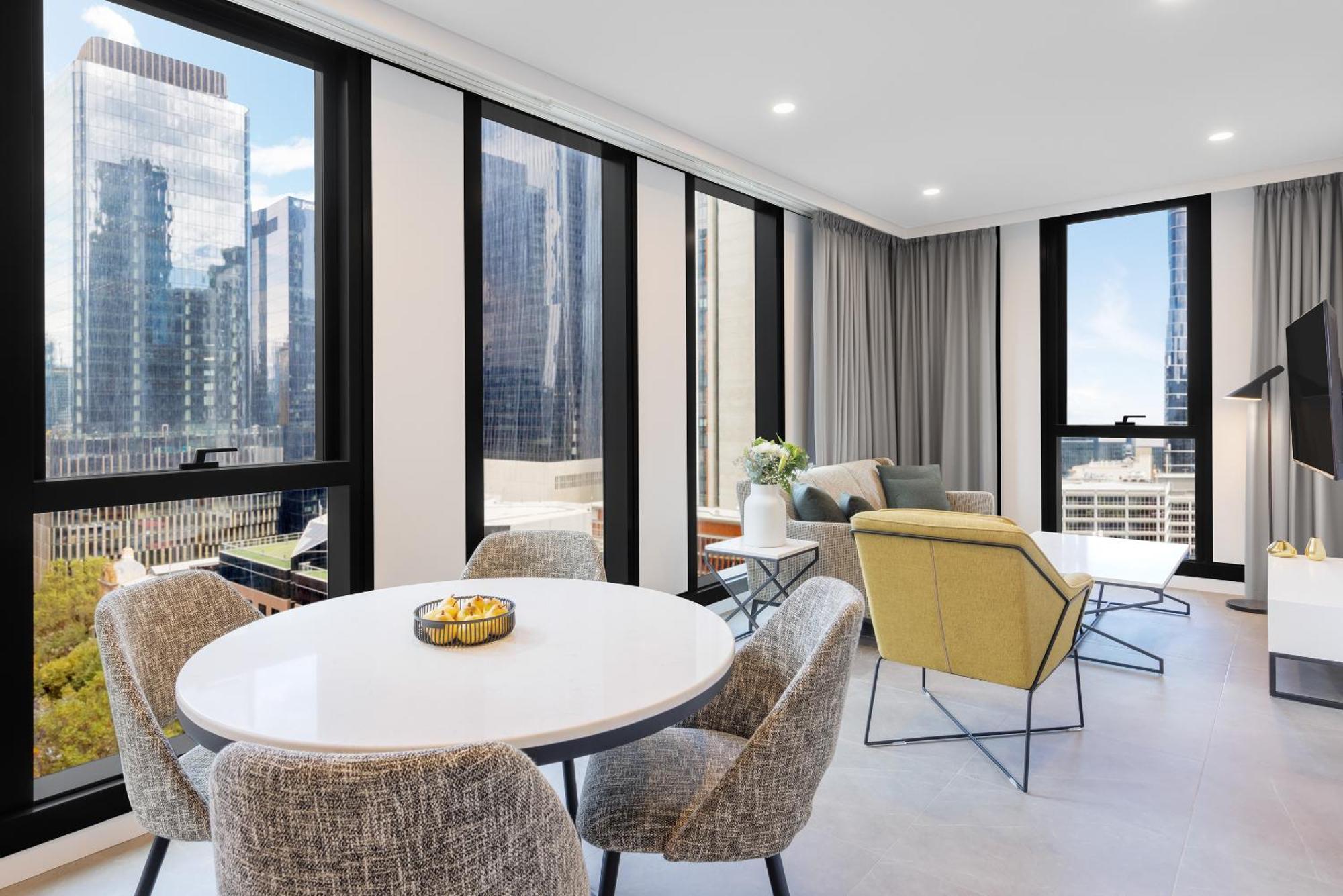 Meriton Suites Melbourne Exteriér fotografie The interior of a typical apartment